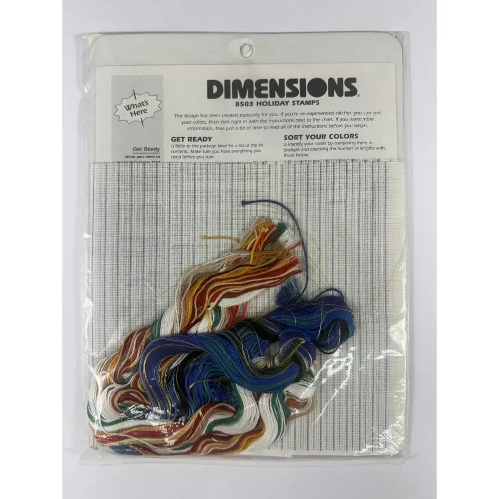 Vintage Dimensions Holiday Stamps Waste Canvas Cross Stitch Kit 8503 Sweatshirt